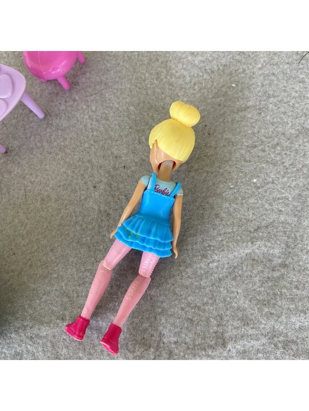 Polly Pocket Lot 4” Blonde Barbie Accessories  Toothbrush Makeup Case Furniture